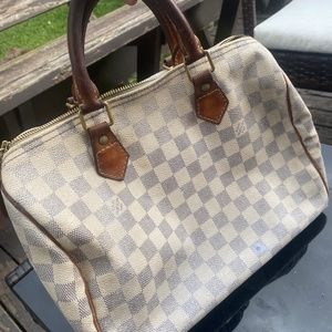 Louis Vuitton Damier Azur Canvas Speedy 30 Bag 2008